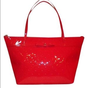 Kate Spade NWT Red Patent Camellia Tote Bag